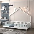 ΚΡΕΒΑΤΙ ΠΑΙΔΙΚΟ HOUSER HM740.03 τ.MONTESSORI ΞΥΛΟ ΠΕΥΚΟ ΛΕΥΚΟ--ΓΙΑ 190x90εκ