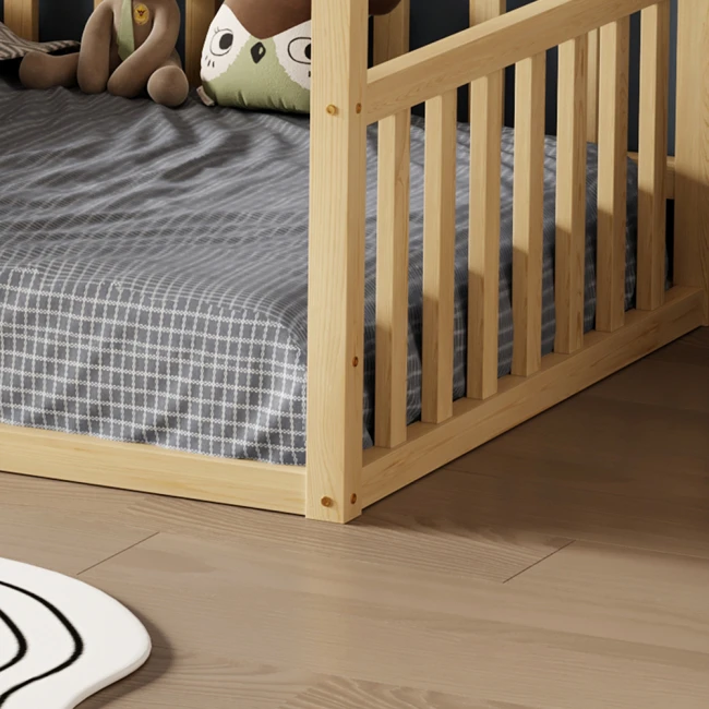 ΚΡΕΒΑΤΙ ΠΑΙΔΙΚΟ ΜΕ ΚΑΓΚΕΛΟ HOUSER HM706.01 τ.MONTESSORI ΞΥΛΟ ΠΕΥΚΟ ΦΥΣΙΚΟ-190x90εκ