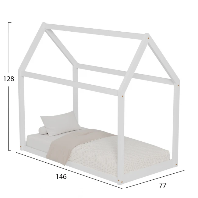 ΚΡΕΒΑΤΙ ΠΑΙΔΙΚΟ PEPE HM678.03 τ.MONTESSORI ΞΥΛΟ ΠΕΥΚΟ ΛΕΥΚΟ- 140x70εκ