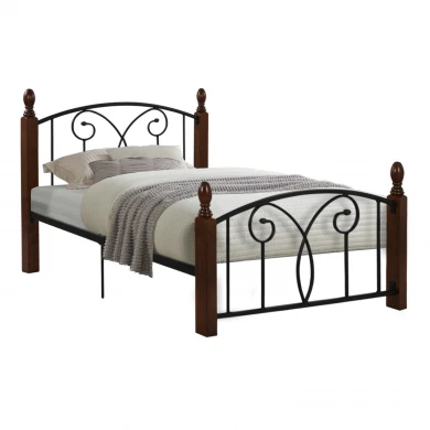 ΚΡΕΒΑΤΙ SUZIE HM600 ΜΕΤΑΛΛΟ RUBBERWOOD ΓΙΑ ΣΤΡΩΜΑ 110Χ190 εκ.