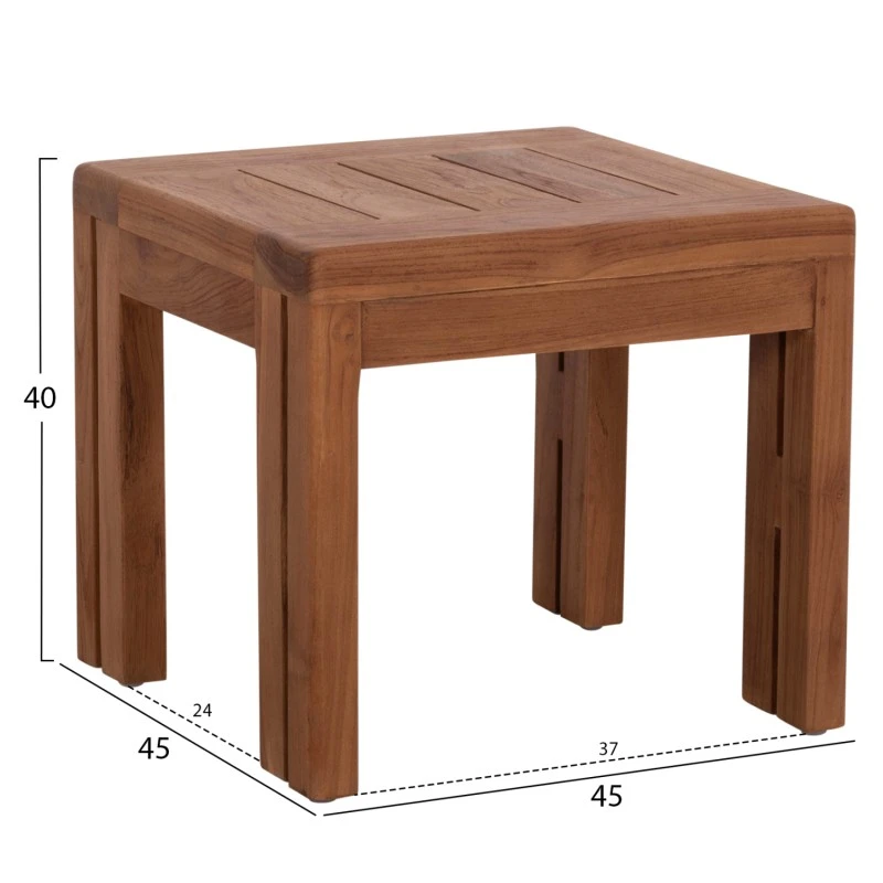 LOUNGE ΣΕΤ KIOTO HM10960 ΤΡΑΠΕΖΑΚΙ & 2 ΠΟΛΥΘΡΟΝΕΣ--ΞΥΛΟ TEAK--ΜΠΕΖ ΜΑΞΙΛΑΡΙΑ