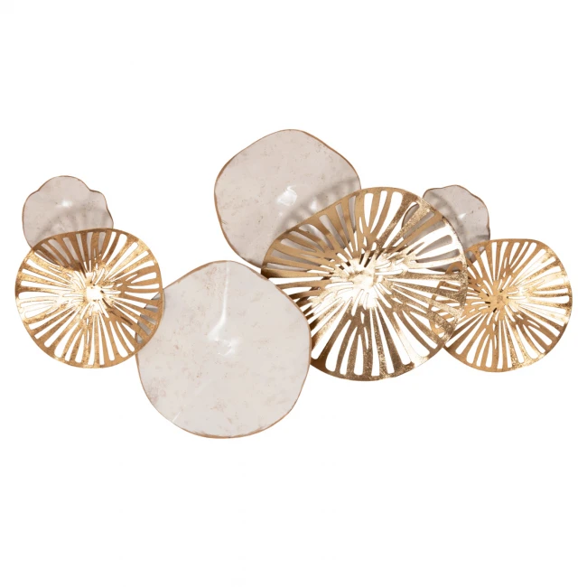 ΜΕΤΑΛΛΙΚΟ ΔΙΑΚΟΣΜΗΤΙΚΟ ΤΟΙΧΟΥ HM7177 ΧΡΥΣΟ ΛΕΥΚΟ 74,5x10x38Y εκ.