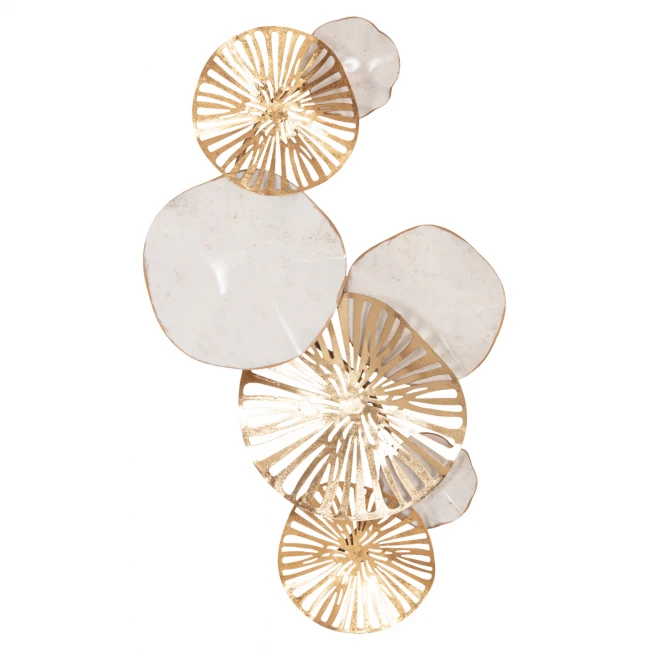 ΜΕΤΑΛΛΙΚΟ ΔΙΑΚΟΣΜΗΤΙΚΟ ΤΟΙΧΟΥ HM7177 ΧΡΥΣΟ ΛΕΥΚΟ 74,5x10x38Y εκ.