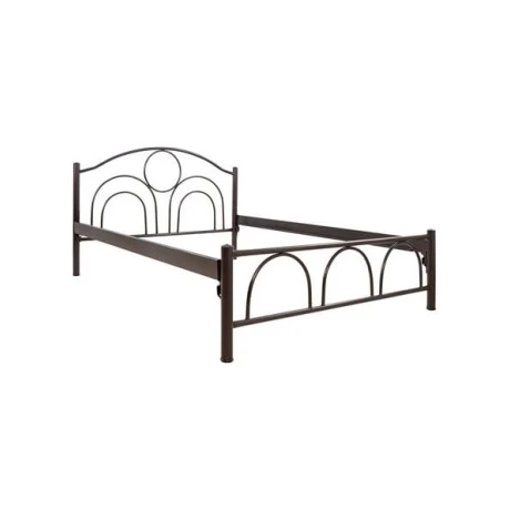 ΜΕΤΑΛΛΙΚΟ ΔΙΠΛΟ ΚΡΕΒΑΤΙ ΚΥΚΛΟΣ 160x200x90Yεκ. HM766 ΣΦΥΡHΛΑΤΟ ΚΑΦΕ