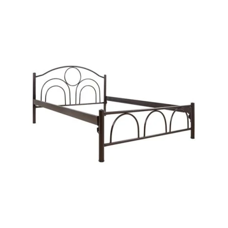 ΜΕΤΑΛΛΙΚΟ ΔΙΠΛΟ ΚΡΕΒΑΤΙ ΚΥΚΛΟΣ 160x200x90Yεκ. HM766 ΣΦΥΡHΛΑΤΟ ΚΑΦΕ