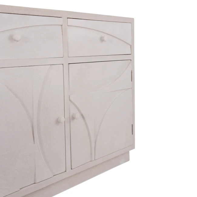 ΜΠΟΥΦΕΣ ΣΕΙΡΑ SANTORINI HM18046 MDF ΣΕ ΥΠΟΛΕΥΚΟ ΧΡΩΜΑ-2 ΣΥΡΤΑΡΙΑ & 2 ΠΟΡΤΕΣ 107x38x82,5Υεκ.