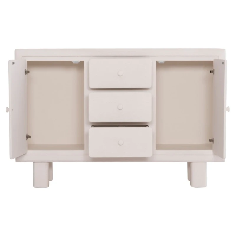 ΜΠΟΥΦΕΣ ΣΕΙΡΑ SANTORINI HM18048 MDF ΣΕ ΥΠΟΛΕΥΚΟ ΧΡΩΜΑ-3 ΣΥΡΤΑΡΙΑ & 2 ΠΟΡΤΕΣ 120x38x80Υεκ.