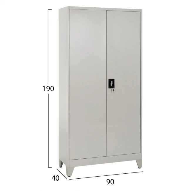 ΝΤΟΥΛΑΠΑ ΜΕΤΑΛΛΙΚΗ DURON HM12001 ΔΙΦΥΛΛΗ ΜΕ 5 ΑΠΟΘ.ΧΩΡΟΥΣ & ΠΟΔΙΑ- ΓΚΡΙ 90Χ40Χ190Yεκ