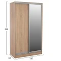 ΝΤΟΥΛΑΠΑ ΣΥΡΟΜΕΝΗ ADLER ΜΕΛΑΜΙΝΗΣ 120x60x220Yεκ. ΔΙΦΥΛΛΗ SONAMA ΜΕ ΚΑΘΡΕΠΤΗ HM2460.01