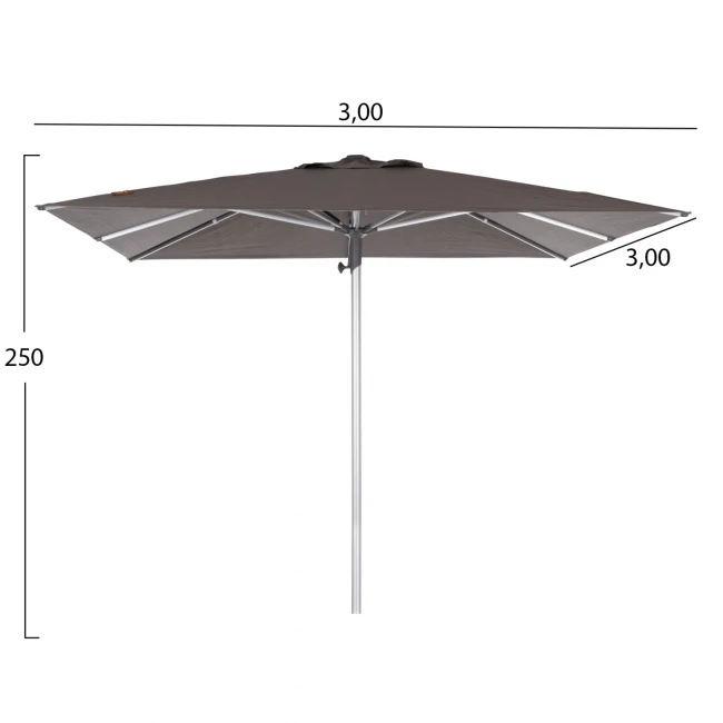 ΟΜΠΡΕΛΑ ΕΠΑΓΓΕΛΜΑΤΙΚΗ GLADELL 3X3m HM6604.01 ΓΚΡΙ ΠΑΝΙ-ΑΝΟΔΙΩΜΕΝΟ ΑΛΟΥΜΙΝΙΟ
