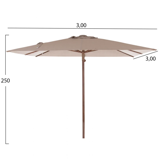 ΟΜΠΡΕΛΑ ΕΠΑΓΓΕΛΜΑΤΙΚΗ GLADELL 3X3m HM6604.02 ΜΠΕΖ ΠΑΝΙ-HEAT TRANSFER ΑΛΟΥΜΙΝΙΟ