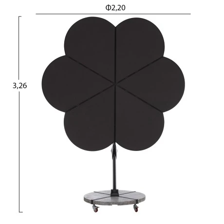 ΟΜΠΡΕΛΑ ΜΕ ΒΑΣΗ ΣΕΙΡΑ CANNOPY (flower) HM21286.01 ΑΛΟΥΜΙΝΙΟ-ΓΡΑΝΙΤΗΣ-ΜΟΛΥΒΙ ΧΡΩΜΑ 2,38x2,2μ