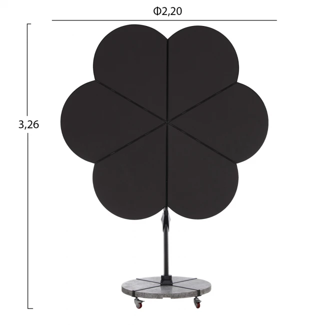 ΟΜΠΡΕΛΑ ΜΕ ΒΑΣΗ ΣΕΙΡΑ CANNOPY (flower) HM21286.01 ΑΛΟΥΜΙΝΙΟ-ΓΡΑΝΙΤΗΣ-ΜΟΛΥΒΙ ΧΡΩΜΑ 2,38x2,2μ