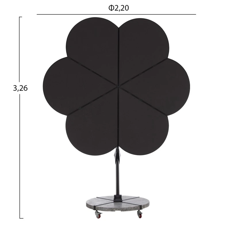 ΟΜΠΡΕΛΑ ΜΕ ΒΑΣΗ ΣΕΙΡΑ CANNOPY (flower) HM21286.01 ΑΛΟΥΜΙΝΙΟ-ΓΡΑΝΙΤΗΣ-ΜΟΛΥΒΙ ΧΡΩΜΑ 2,38x2,2μ