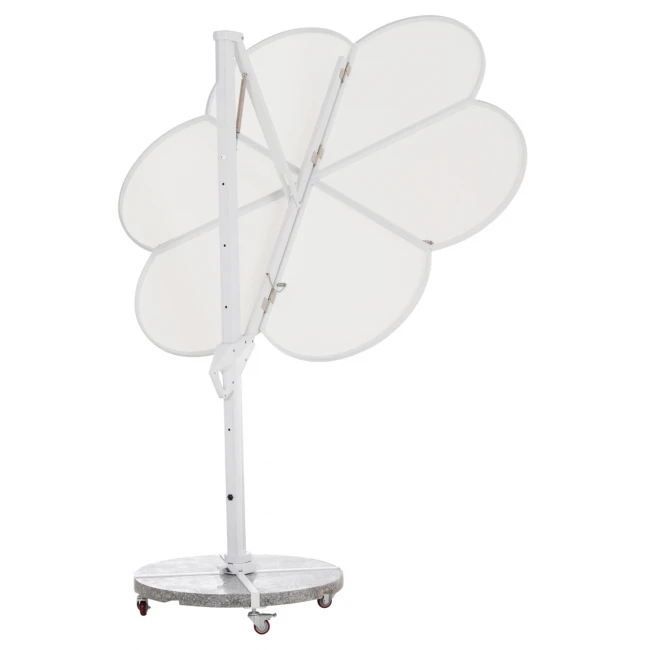 ΟΜΠΡΕΛΑ ΜΕ ΒΑΣΗ ΣΕΙΡΑ CANNOPY (flower) HM21286.02 ΑΛΟΥΜΙΝΙΟ-ΓΡΑΝΙΤΗΣ-ΛΕΥΚΟ 2,38x2,2μ