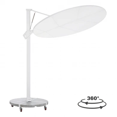 ΟΜΠΡΕΛΑ ΜΕ ΒΑΣΗ ΣΕΙΡΑ CANNOPY HM21285.02 ΑΛΟΥΜΙΝΙΟ & ΓΡΑΝΙΤΗΣ-ΛΕΥΚΟ ΧΡΩΜΑ Φ2,2μ