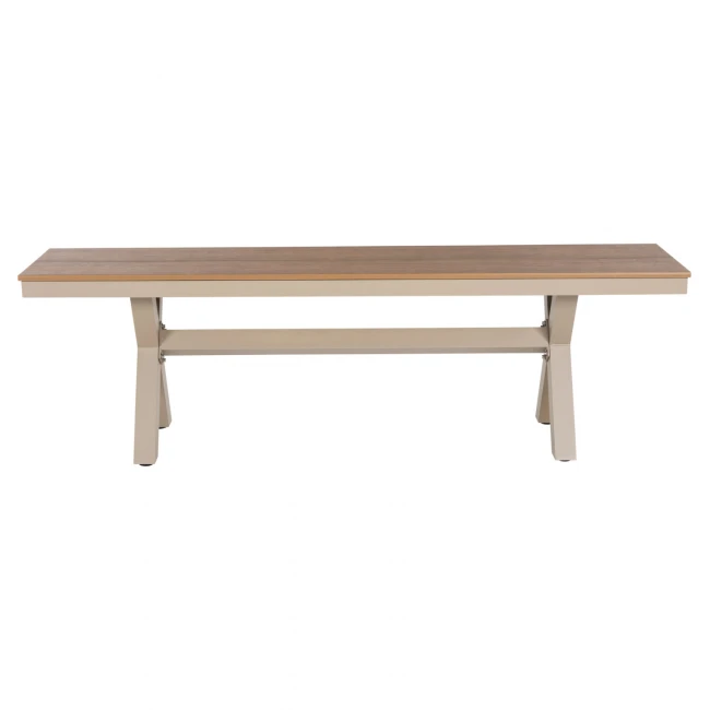 ΠΑΓΚΑΚΙ ΑΛΟΥΜΙΝΙΟΥ TAWNEE HM6038.04 ΣΑΜΠΑΝΙ-POLYWOOD ΚΑΘΙΣΜΑ ΦΥΣΙΚΟ 150x36x45Υεκ.