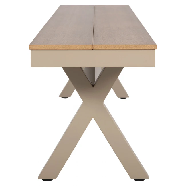 ΠΑΓΚΑΚΙ ΑΛΟΥΜΙΝΙΟΥ TAWNEE HM6040.04 ΣΑΜΠΑΝΙ-POLYWOOD ΚΑΘΙΣΜΑ ΦΥΣΙΚΟ 220x36x44,5Υεκ.