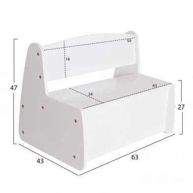 ΠΑΓΚΑΚΙ ΠΑΙΔΙΚΟ ΜΕ ΑΠΟΘ.ΧΩΡΟ RICKI HM18342.03 MDF & ΚΟΝΤΡΑΠΛΑΚΕ ΛΕΥΚΟ 63x43x47Υεκ