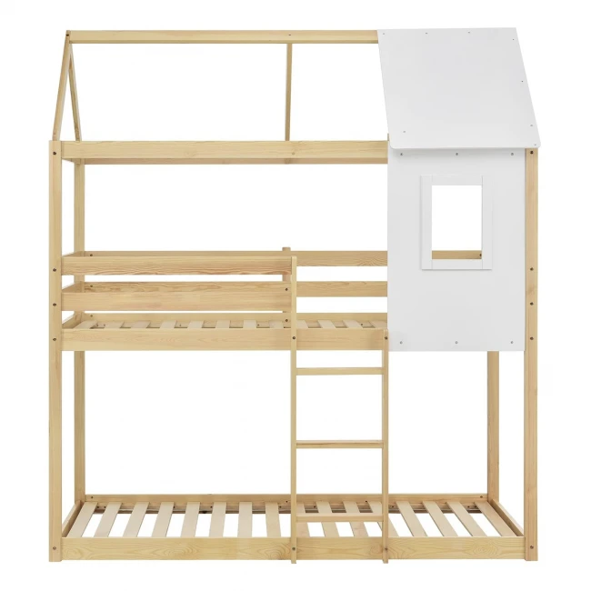 ΠΑΙΔΙΚΗ ΚΟΥΚΕΤΑ ΣΠΙΤΑΚΙ τ.MONTESSORI HOOD HM705.01 ΞΥΛΟ ΠΕΥΚΟΥ ΣΕ ΦΥΣΙΚΟ-ΣΤΡΩΜΑΤΑ 190x90εκ