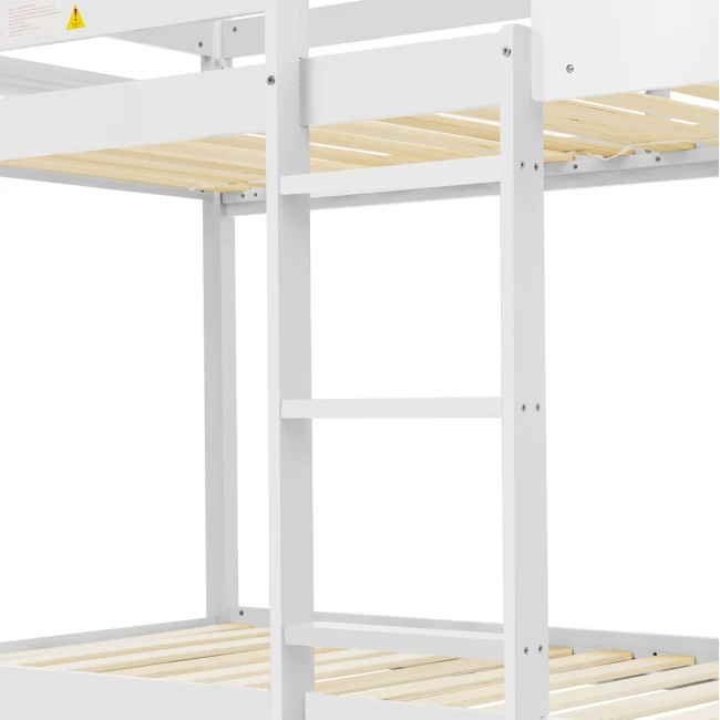ΠΑΙΔΙΚΗ ΚΟΥΚΕΤΑ ΣΠΙΤΑΚΙ  τ.MONTESSORI HOOD HM705.03 ΞΥΛΟ ΠΕΥΚΟΥ ΣΕ ΛΕΥΚΟ-ΣΤΡΩΜΑΤΑ 190x90εκ