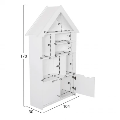 ΠΑΙΔΙΚΗ ΒΙΒΛΙΟΘΗΚΗ DREY HM18229.01 ΜΕΛΑΜΙΝΗ ΛΕΥΚΗ 104x30x170Υεκ