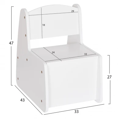 ΠΑΙΔΙΚΟ ΚΑΡΕΚΛΑΚΙ ΜΕ ΑΠΟΘ.ΧΩΡΟ RICKI HM18343.03 ΚΟΝΤΡΑΠΛΑΚΕ/MDF ΛΕΥΚΟ 33x43x47Υεκ