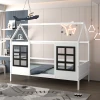 ΠΑΙΔΙΚΟ ΚΡΕΒΑΤΙ τ.MONTESSORI DOMER HM742.01 ΞΥΛΟ ΠΕΥΚΟΥ ΛΕΥΚΟ--ΓΙΑ 90x190εκ