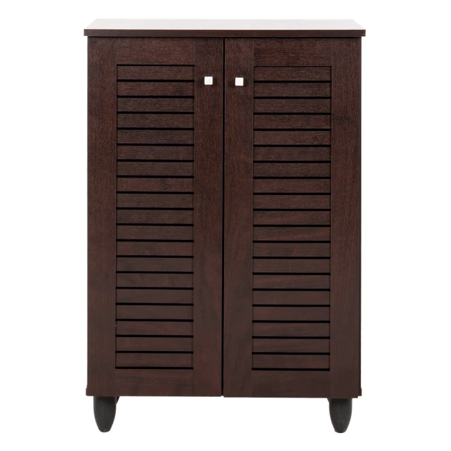 ΠΑΠΟΥΤΣΟΘΗΚΗ-ΝΤΟΥΛΑΠΑ PROLLY HM9608.01 ΜΕΛΑΜΙΝΗ WENGE-2ΠΟΡΤΕΣ-4ΡΑΦΙΑ 60x34x88Υεκ.