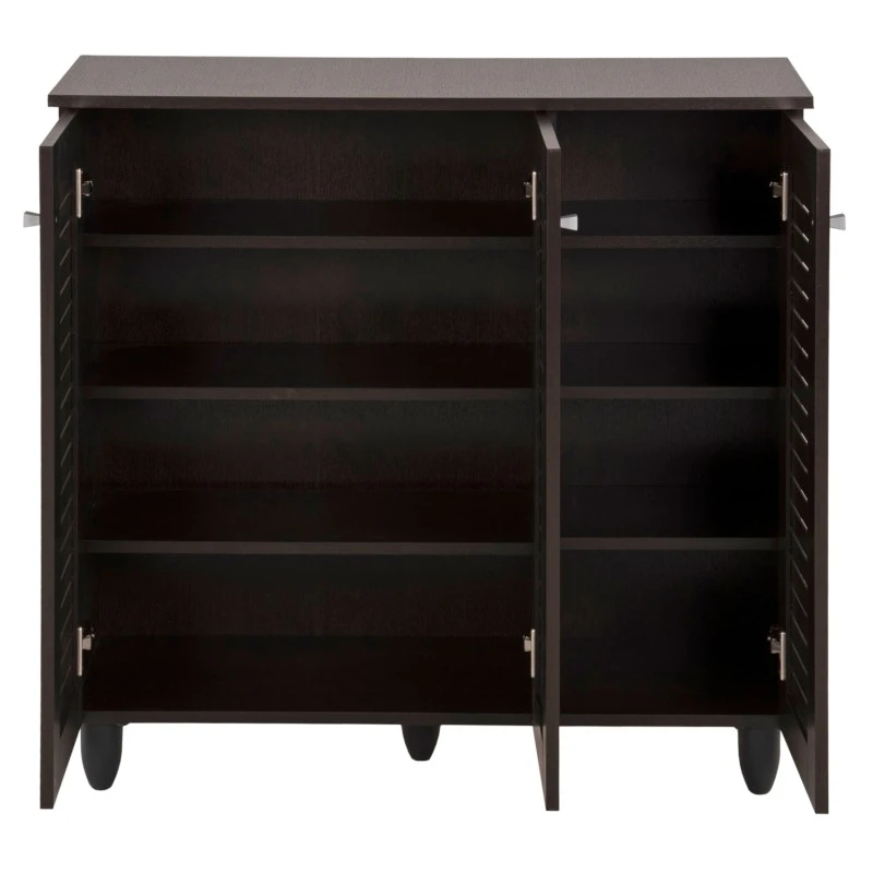ΠΑΠΟΥΤΣΟΘΗΚΗ-ΝΤΟΥΛΑΠΑ PROLLY HM9609.01 ΜΕΛΑΜΙΝΗ WENGE-3ΠΟΡΤΕΣ-4ΡΑΦΙΑ 87x32x88Υεκ.