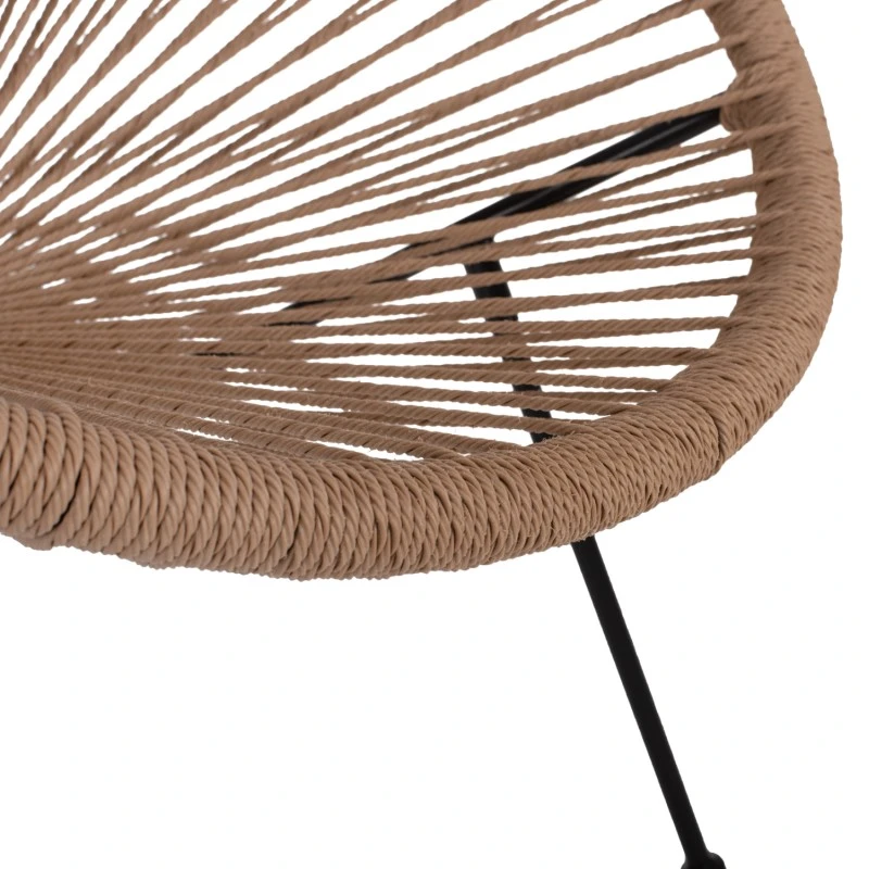 ΠΟΛΥΘΡΟΝΑ ACAPULCO Τ. ΦΩΛΙΑ ΜΕΤΑΛΛΟ ΜΑΥΡΟ ΜΕ TWISTED WICKER HM5871.01 70x73x79 εκ.