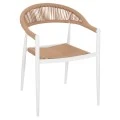 ΠΟΛΥΘΡΟΝΑ ΑΛΟΥΜΙΝΙΟΥ ΛΕΥΚΗ PΕ RATTAN ΜΠΕΖ HM5854.01 55.5x58.5x78 εκ.