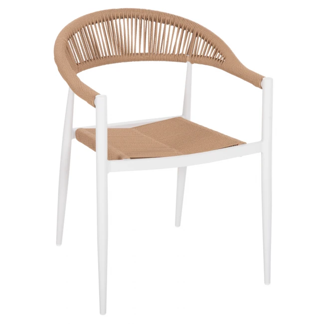 ΠΟΛΥΘΡΟΝΑ ΑΛΟΥΜΙΝΙΟΥ ΛΕΥΚΗ PΕ RATTAN ΜΠΕΖ HM5854.01 55.5x58.5x78 εκ.