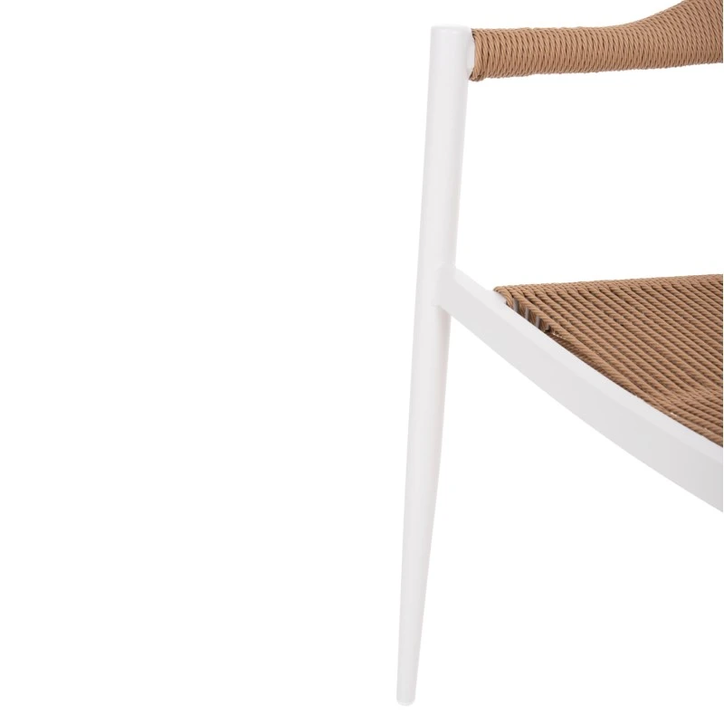 ΠΟΛΥΘΡΟΝΑ ΑΛΟΥΜΙΝΙΟΥ ΛΕΥΚΗ PΕ RATTAN ΜΠΕΖ HM5854.01 55.5x58.5x78 εκ.
