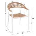 ΠΟΛΥΘΡΟΝΑ ΑΛΟΥΜΙΝΙΟΥ ΛΕΥΚΗ PΕ RATTAN ΜΠΕΖ HM5854.01 55.5x58.5x78 εκ.