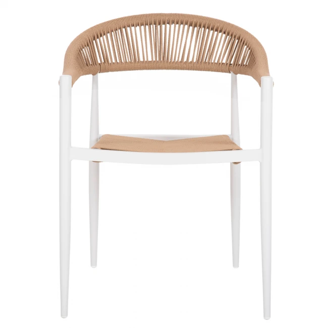 ΠΟΛΥΘΡΟΝΑ ΑΛΟΥΜΙΝΙΟΥ ΛΕΥΚΗ PΕ RATTAN ΜΠΕΖ HM5854.01 55.5x58.5x78 εκ.