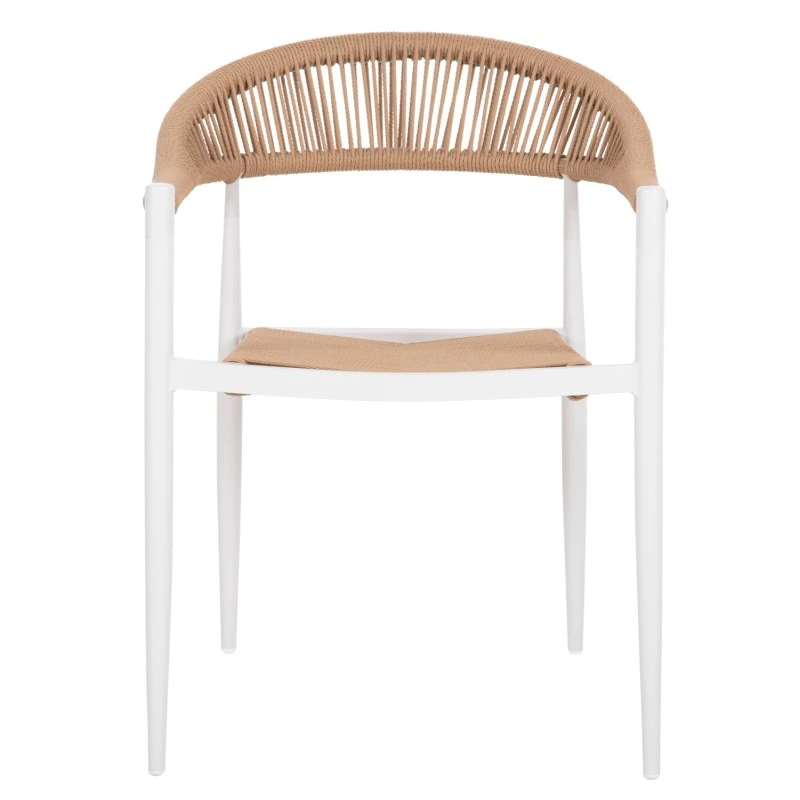 ΠΟΛΥΘΡΟΝΑ ΑΛΟΥΜΙΝΙΟΥ ΛΕΥΚΗ PΕ RATTAN ΜΠΕΖ HM5854.01 55.5x58.5x78 εκ.
