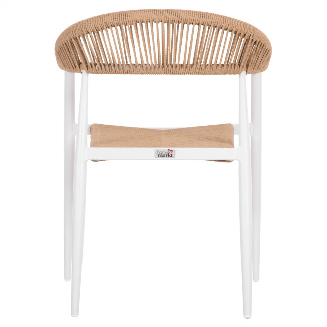 ΠΟΛΥΘΡΟΝΑ ΑΛΟΥΜΙΝΙΟΥ ΛΕΥΚΗ PΕ RATTAN ΜΠΕΖ HM5854.01 55.5x58.5x78 εκ.