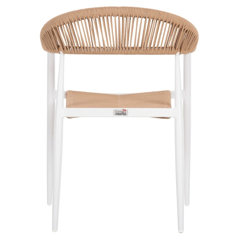 ΠΟΛΥΘΡΟΝΑ ΑΛΟΥΜΙΝΙΟΥ ΛΕΥΚΗ PΕ RATTAN ΜΠΕΖ HM5854.01 55.5x58.5x78 εκ.