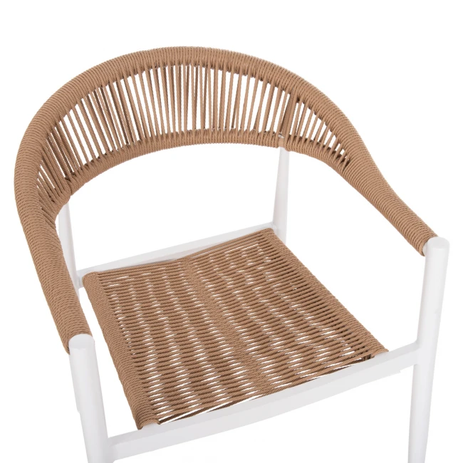 ΠΟΛΥΘΡΟΝΑ ΑΛΟΥΜΙΝΙΟΥ ΛΕΥΚΗ PΕ RATTAN ΜΠΕΖ HM5854.01 55.5x58.5x78 εκ.