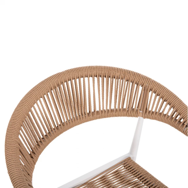 ΠΟΛΥΘΡΟΝΑ ΑΛΟΥΜΙΝΙΟΥ ΛΕΥΚΗ PΕ RATTAN ΜΠΕΖ HM5854.01 55.5x58.5x78 εκ.