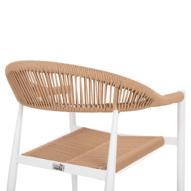 ΠΟΛΥΘΡΟΝΑ ΑΛΟΥΜΙΝΙΟΥ ΛΕΥΚΗ PΕ RATTAN ΜΠΕΖ HM5854.01 55.5x58.5x78 εκ.
