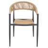 ΠΟΛΥΘΡΟΝΑ ΑΛΟΥΜΙΝΙΟΥ HM5854.02 ΑΝΘΡΑΚΙ PΕ RATTAN ΜΠΕΖ 55.5x58.5x78 εκ.