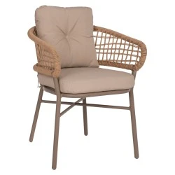 ΠΟΛΥΘΡΟΝΑ ΑΛΟΥΜΙΝΙΟΥ ΜΟΚΑ ΕΠΑΓΓΕΛΜ. RATTAN & ΜΑΞΙΛΑΡΙ ΜΠΕΖ HM5863.02 60x56x84Y εκ.