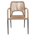 ΠΟΛΥΘΡΟΝΑ ΑΛΟΥΜΙΝΙΟΥ NOJO HM5771.02 ΓΚΡΙ ΜΕ P.E.TWIST RATTAN ΜΠΕΖ 55x63x82Y εκ.