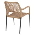 ΠΟΛΥΘΡΟΝΑ ΑΛΟΥΜΙΝΙΟΥ NOJO HM5771.02 ΓΚΡΙ ΜΕ P.E.TWIST RATTAN ΜΠΕΖ 55x63x82Y εκ.
