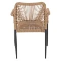 ΠΟΛΥΘΡΟΝΑ ΑΛΟΥΜΙΝΙΟΥ NOJO HM5771.02 ΓΚΡΙ ΜΕ P.E.TWIST RATTAN ΜΠΕΖ 55x63x82Y εκ.