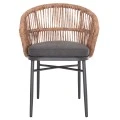 ΠΟΛΥΘΡΟΝΑ ΑΛΟΥΜΙΝΙΟΥ ORIN HM6265.01 ΣΚΟΥΡΟ ΓΚΡΙ- P.E.RATTAN ΣΕ ΦΥΣΙΚΟ 58x61x75Υεκ.