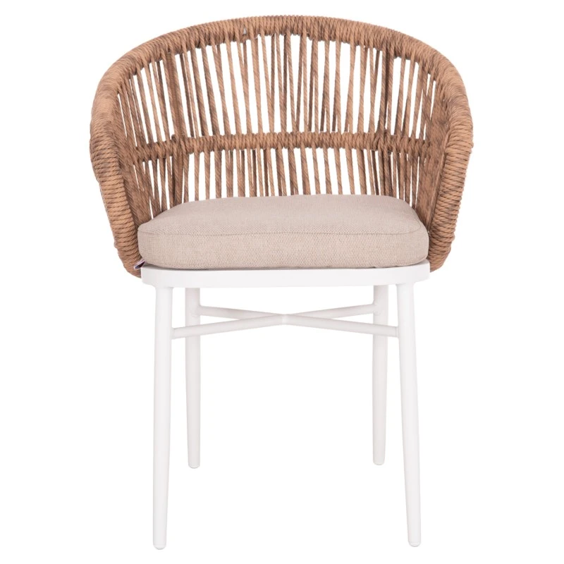 ΠΟΛΥΘΡΟΝΑ ΑΛΟΥΜΙΝΙΟΥ ORIN HM6265.02 ΛΕΥΚΗ-P.E.RATTAN ΦΥΣΙΚΟ-ΜΠΕΖ ΜΑΞΙΛΑΡΙΑ 58x61x75Υ