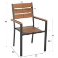 ΠΟΛΥΘΡΟΝΑ ΑΛΟΥΜΙΝΙΟΥ SAGA HM5981.03 ΑΝΘΡΑΚΙ-POLYWOOD ΣΕ ΦΥΣΙΚΟ 55x55x86Υεκ.